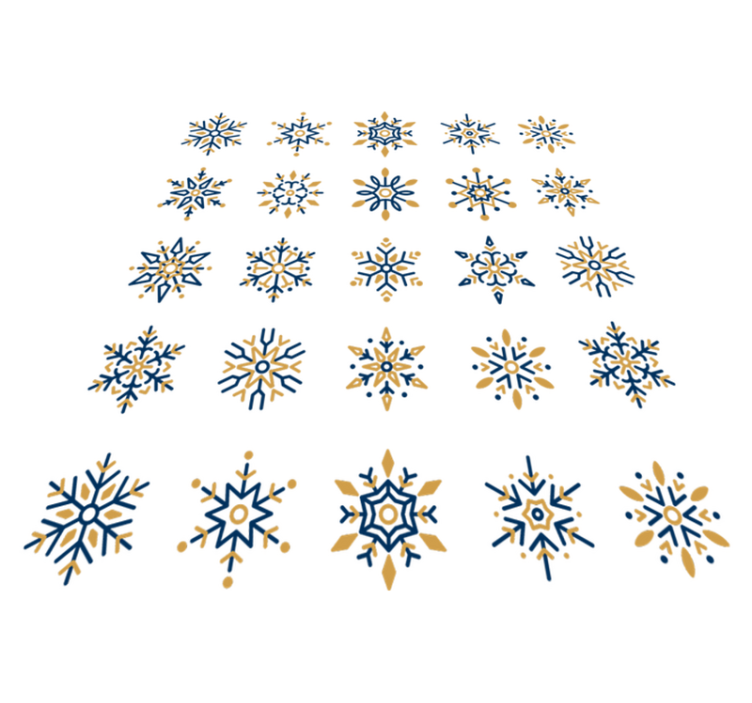 Christmas vinyl rug with 25 unique snowflakes - TenStickers