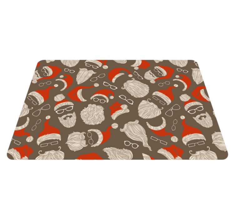 Christmas vinyl rug featuring vintage santa face pattern - TenStickers