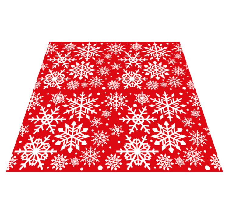 Christmas vinyl rug red snowflakes design - TenStickers