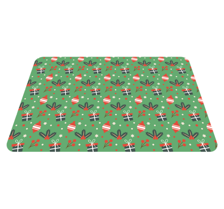 Christmas vinyl rug with green candy pattern - TenStickers