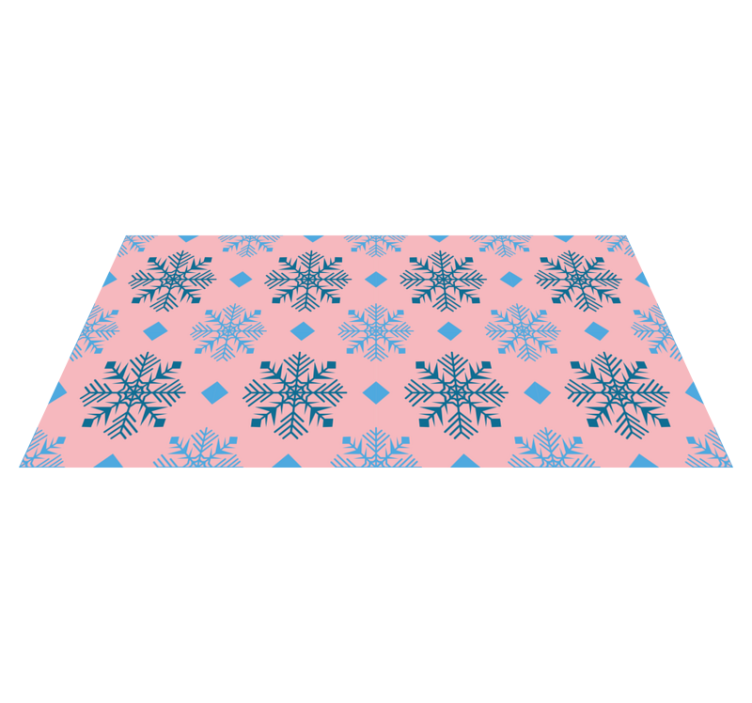 Christmas vinyl rug in pink and blue snowflakes - TenStickers