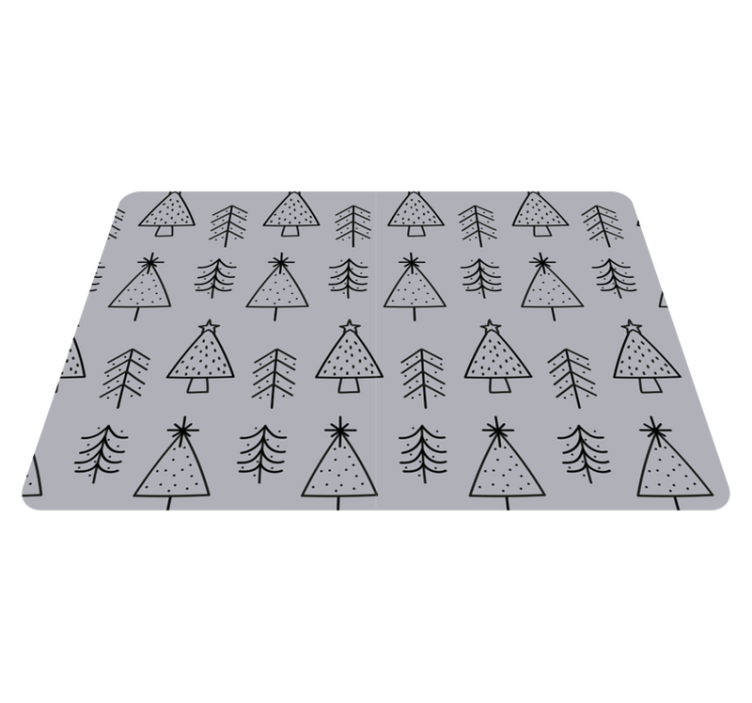 Christmas vinyl rug patterned christmas trees - TenStickers