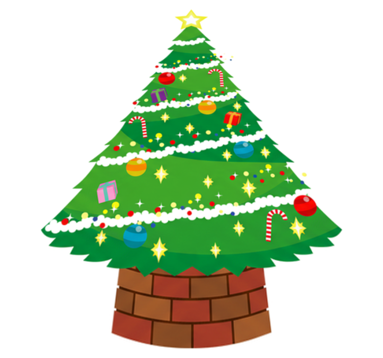 Christmas vinyl rug with christmas tree design - TenStickers