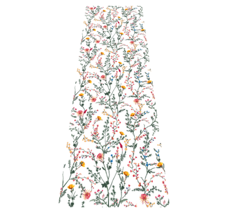 Flower vinyl rug in a sleek minimalist garden - TenStickers