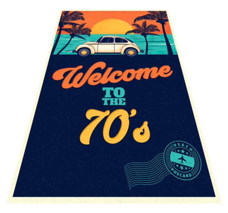Vintage vinyl rug groovy 70s vibes - TenStickers