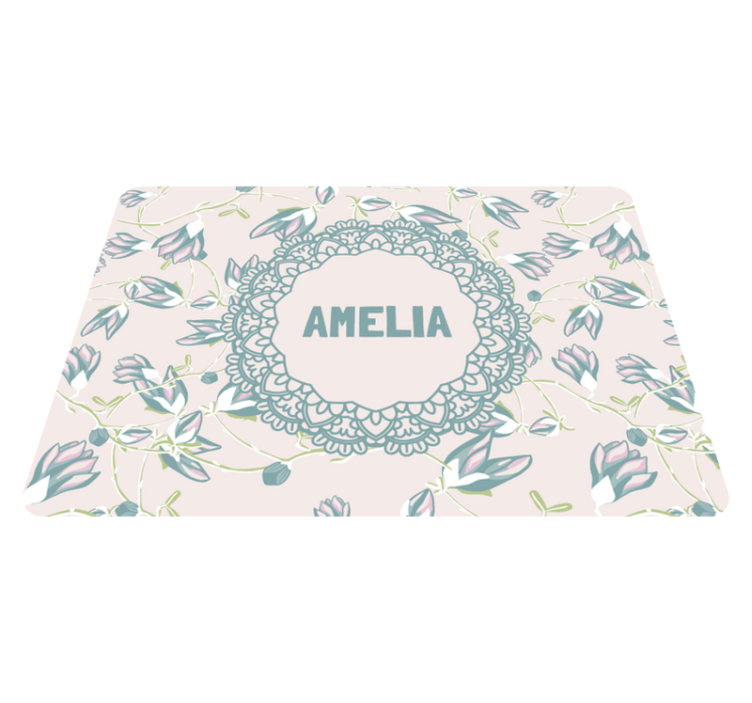 Leaves and blooms flower vinyl rug - TenStickers