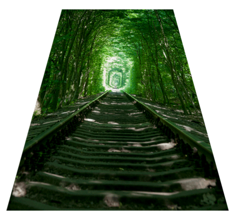 Flower vinyl rug track and trees - TenStickers