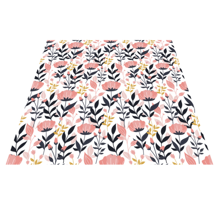 Flower vinyl rug with pink blooms - TenStickers