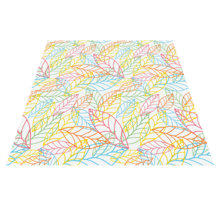 Flower vinyl rug with neon leaves pattern - TenStickers