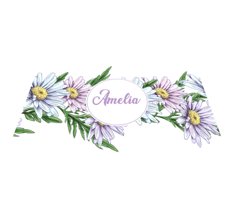 Daisy design personalized flower vinyl rug - TenStickers