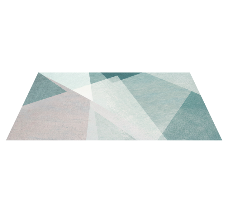 Geometric vinyl rug in teal pastel design - TenStickers