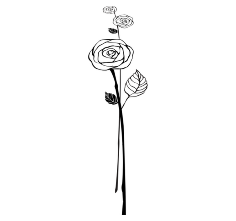 Black and white roses kitchen vinyl rug - TenStickers