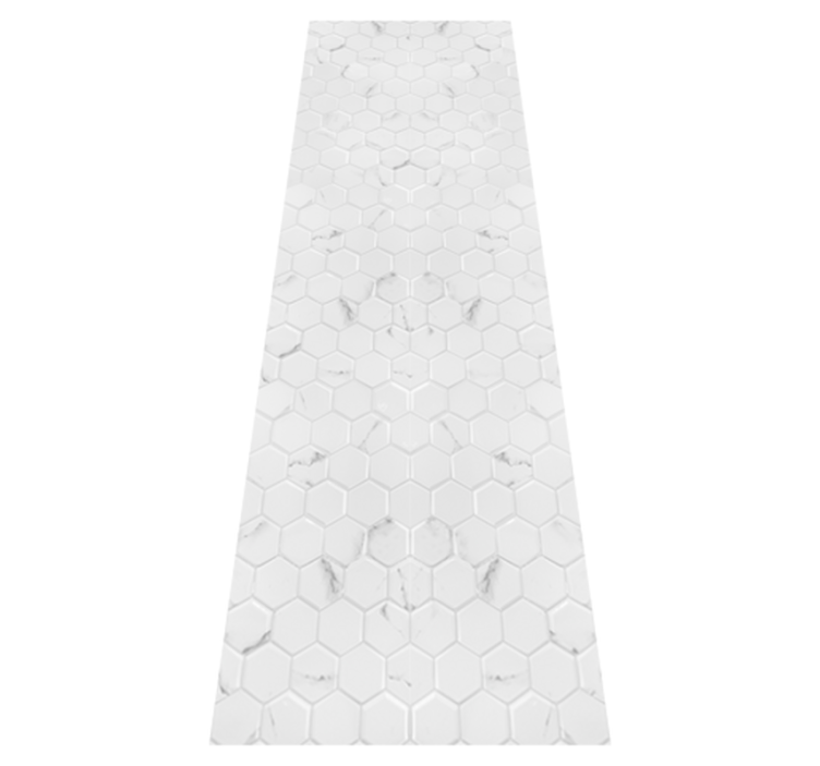 Kitchen vinyl rug elegant grey hexagon tiles - TenStickers