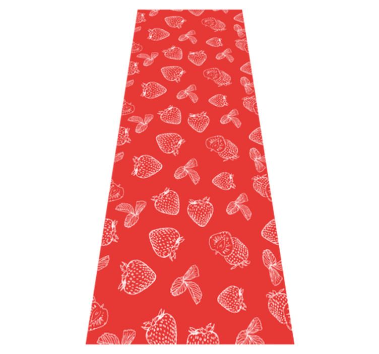 Kitchen vinyl rug with seamless strawberry design - TenStickers