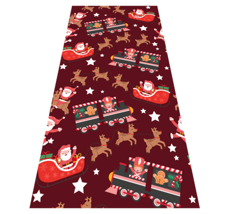 Christmas vinyl rug santa claus sleigh design - TenStickers