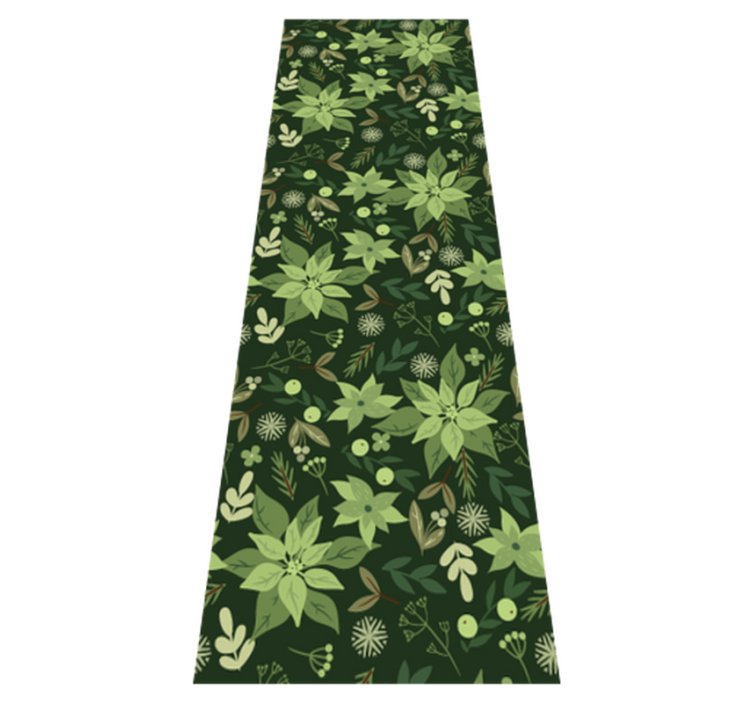 Christmas vinyl rug green floral decor - TenStickers