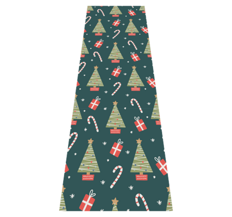 Christmas vinyl rug with vibrant trees and gifts - TenStickers