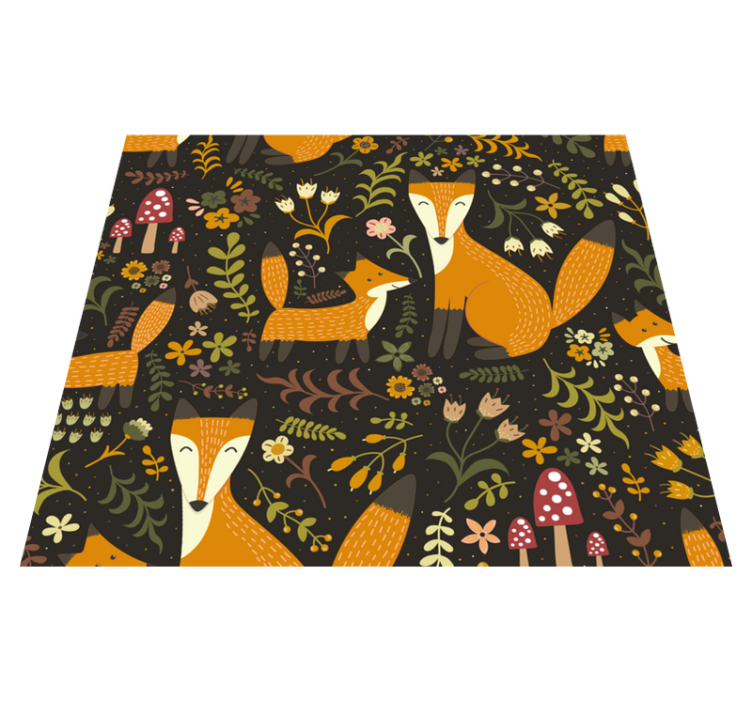 Vinyl rug featuring adorable foxes - TenStickers