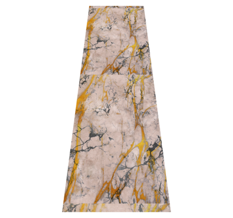 Bedroom vinyl rug in warm gold marble - TenStickers