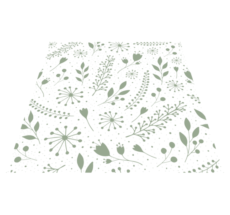 Flower vinyl rug with leafy flower design - TenStickers