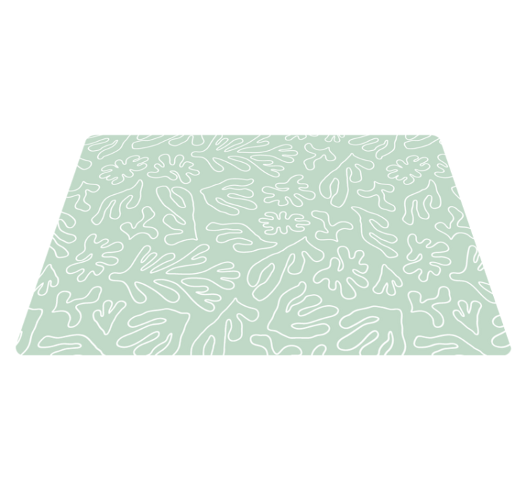 Flower vinyl rug green inspired by seaweed - TenStickers