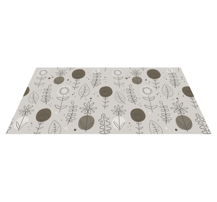 Flower vinyl rug in earthy natural colors - TenStickers