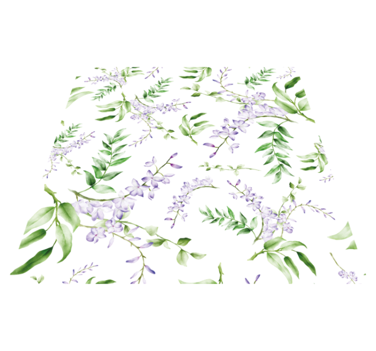 Flower vinyl rug with lavender window motif - TenStickers