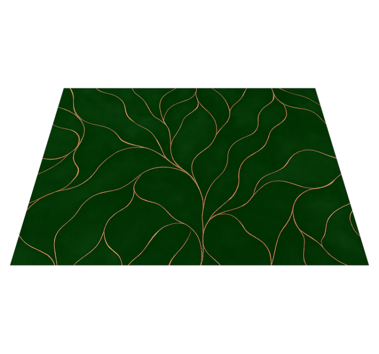 Bedroom vinyl rug green and gold marble design - TenStickers