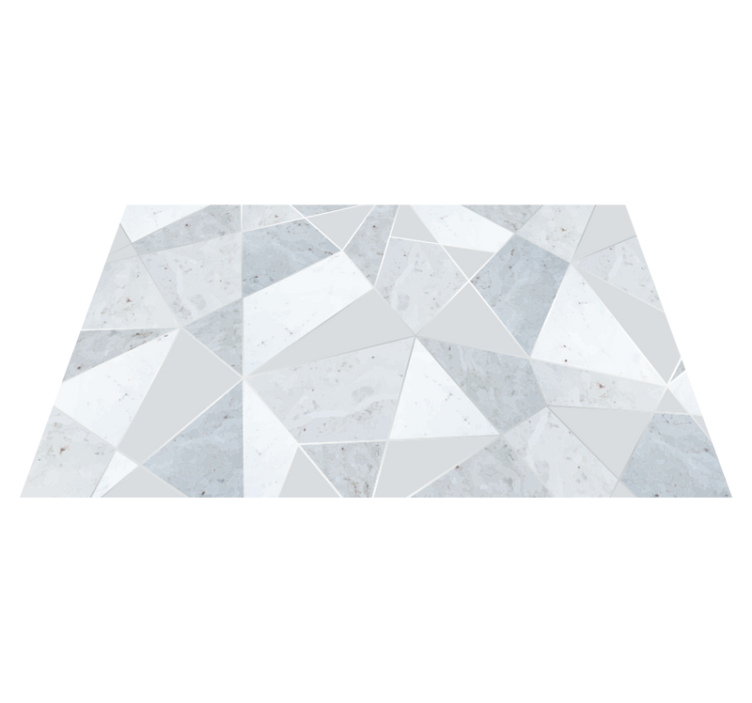 Geometric vinyl rug simple gray triangular marble - TenStickers