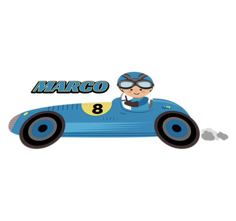 Kids vinyl rug formula 1 car personalized design - TenStickers