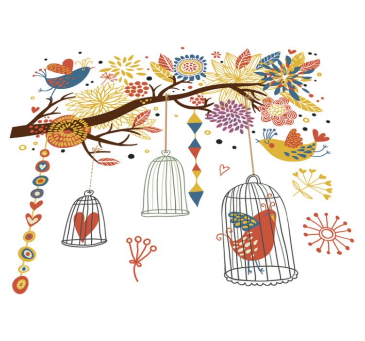 Kids vinyl rug decorative bird garden - TenStickers