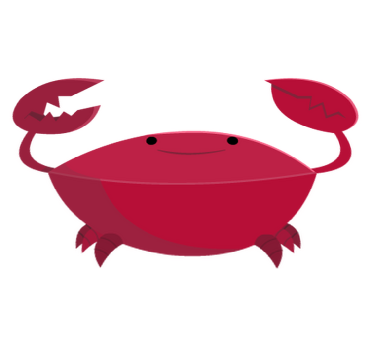Kids vinyl rug smiling crab design - TenStickers