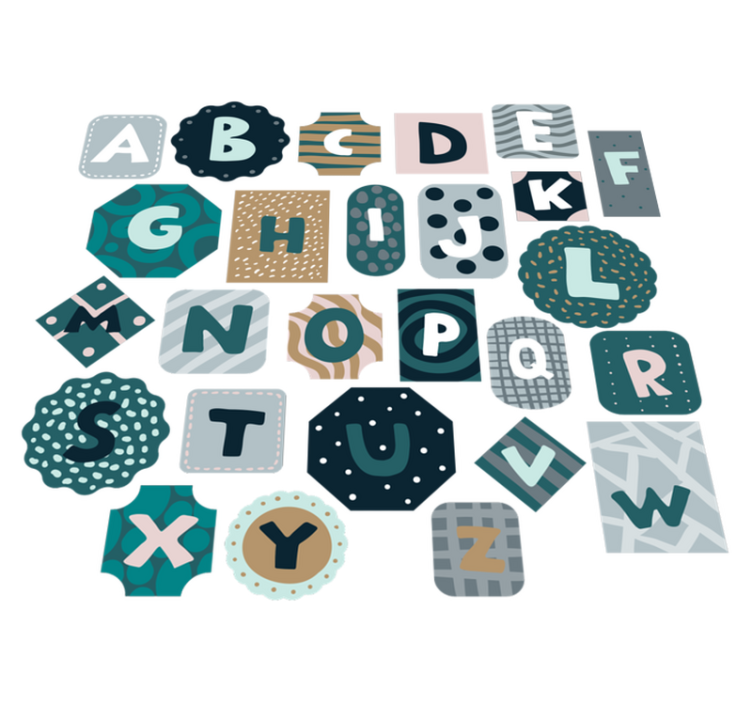 Kids vinyl rug with alphabet nordic style decals - TenStickers