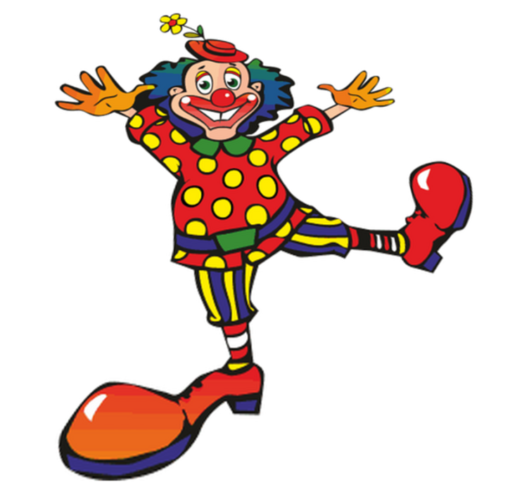 Kids vinyl rug clown illustration design - TenStickers
