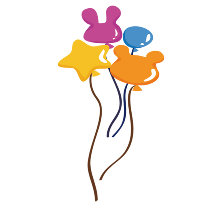 Kids vinyl rug with colorful balloon shapes - TenStickers