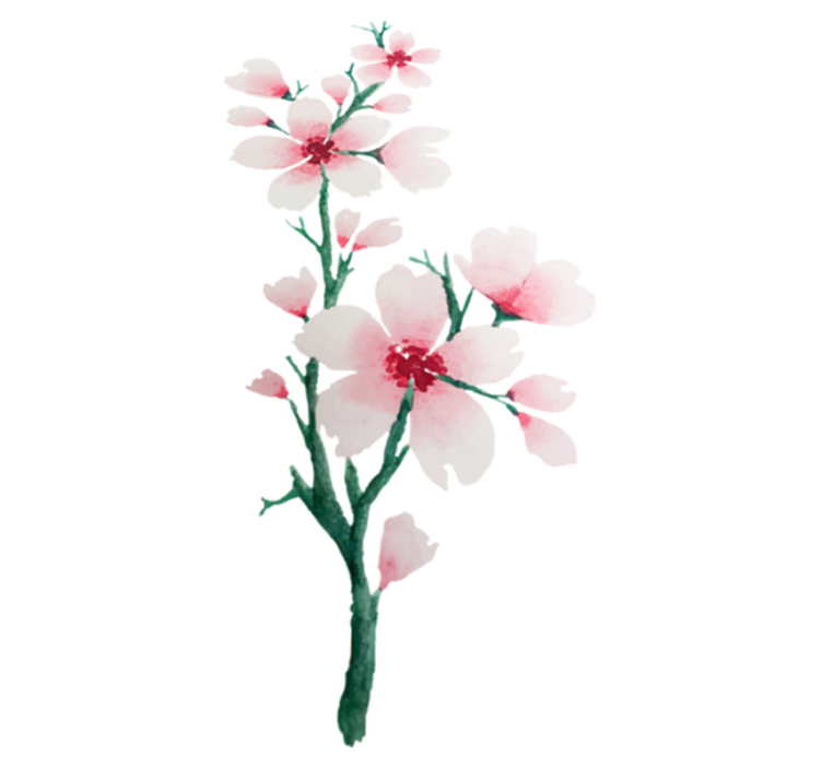 Bedroom vinyl rug with cute white flower design - TenStickers