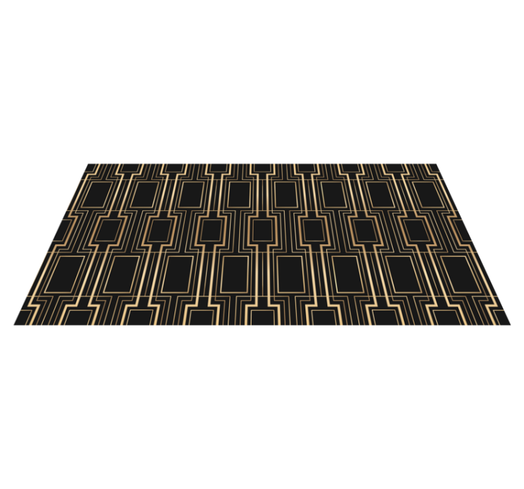Bedroom vinyl rug in golden and black decor pattern - TenStickers