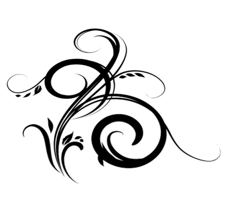 Bedroom vinyl rug filigree plant adhesive decor - TenStickers