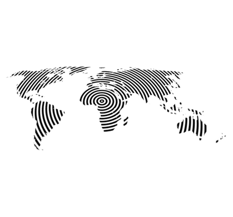 Concentric texture world map vinyl rug - TenStickers