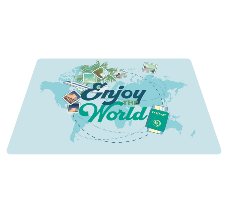 World map vinyl rug enjoy the world map - TenStickers