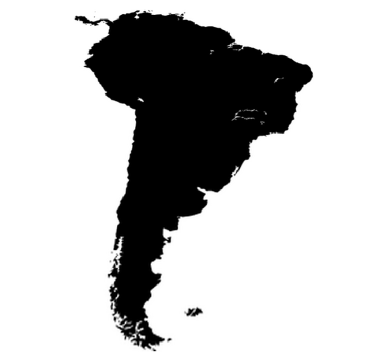World map vinyl rug with south america outline - TenStickers
