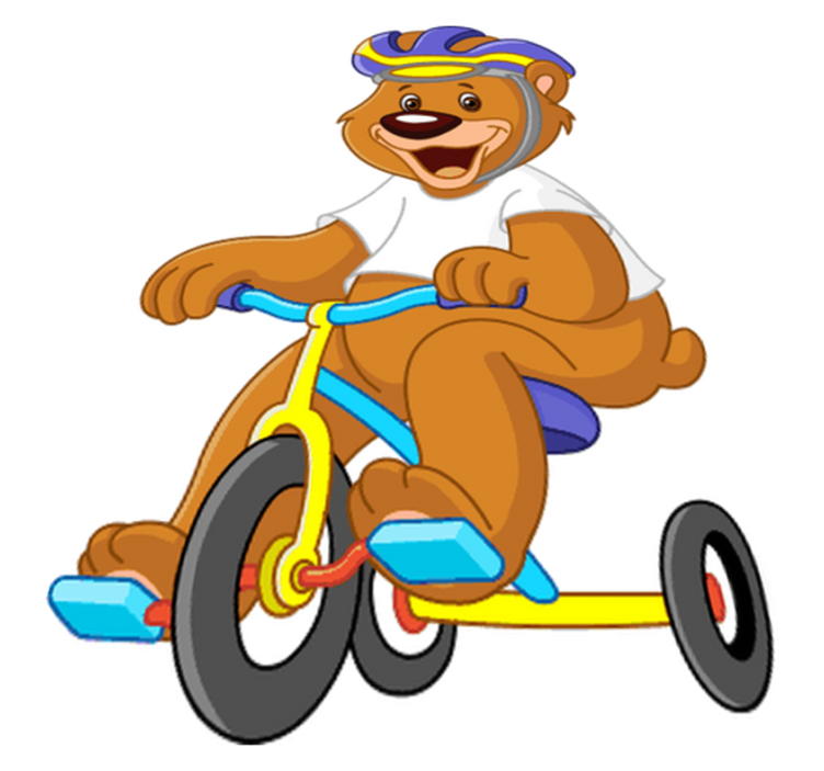 Kids vinyl rug bear on a bicycle - TenStickers