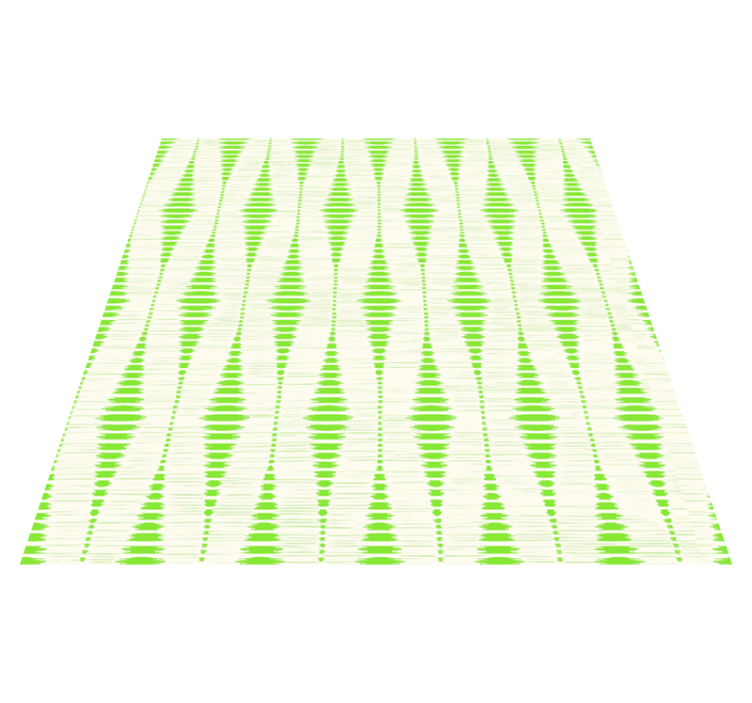 Geometric vinyl rug in green rabaul ikat - TenStickers