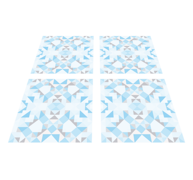 Bathroom vinyl rug in vintage blue grey tiles - TenStickers