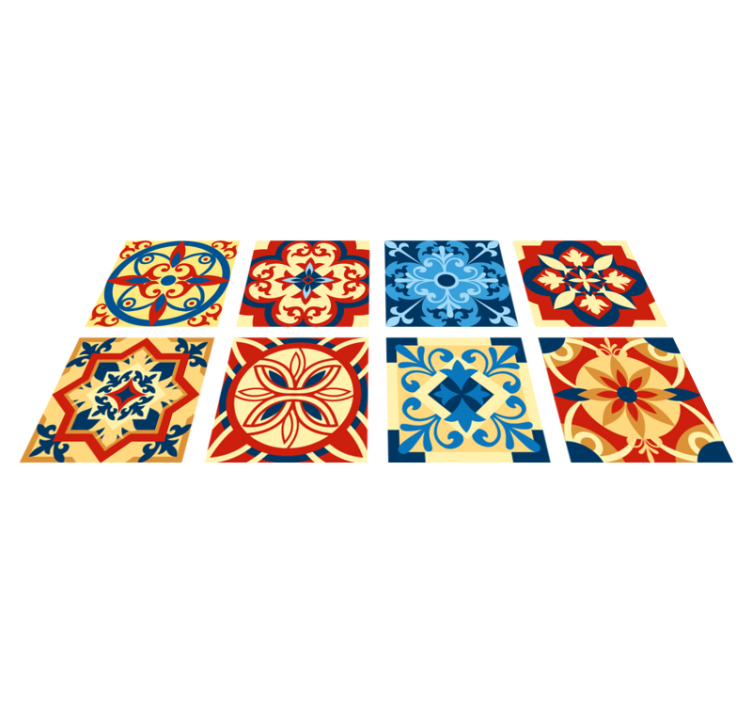 Eraldo tile design kitchen vinyl rug - TenStickers