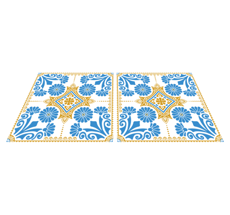 Kitchen vinyl rug moroccan cement tile pattern - TenStickers