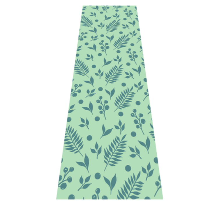 Office vinyl rug with green leaves on green - TenStickers