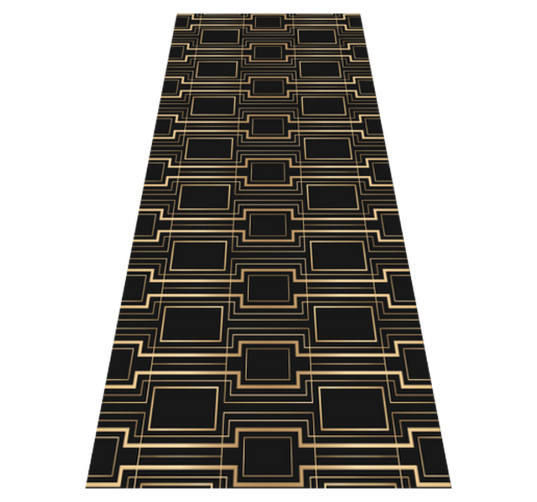 Office vinyl rug with gold frames art decor pattern - TenStickers