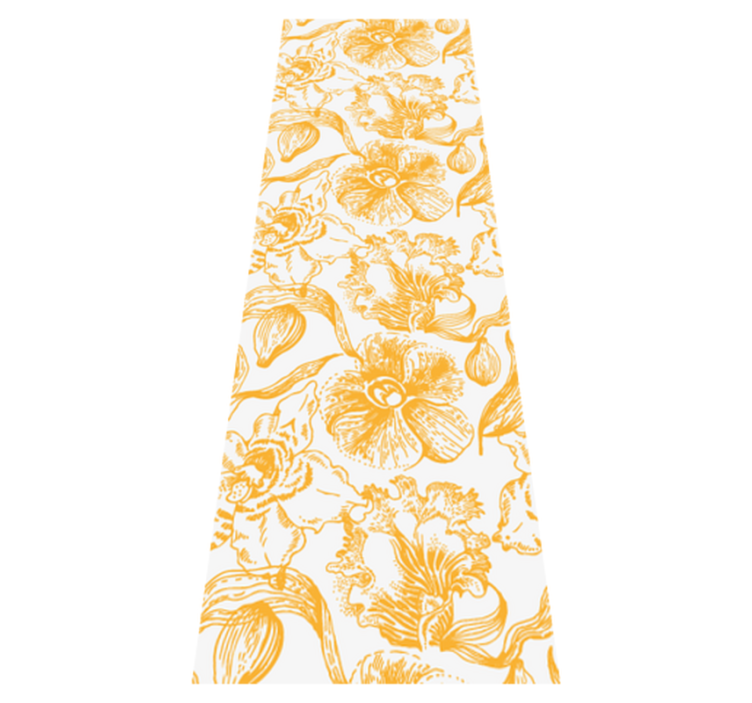 Office vinyl rug with yellow orchid pattern - TenStickers