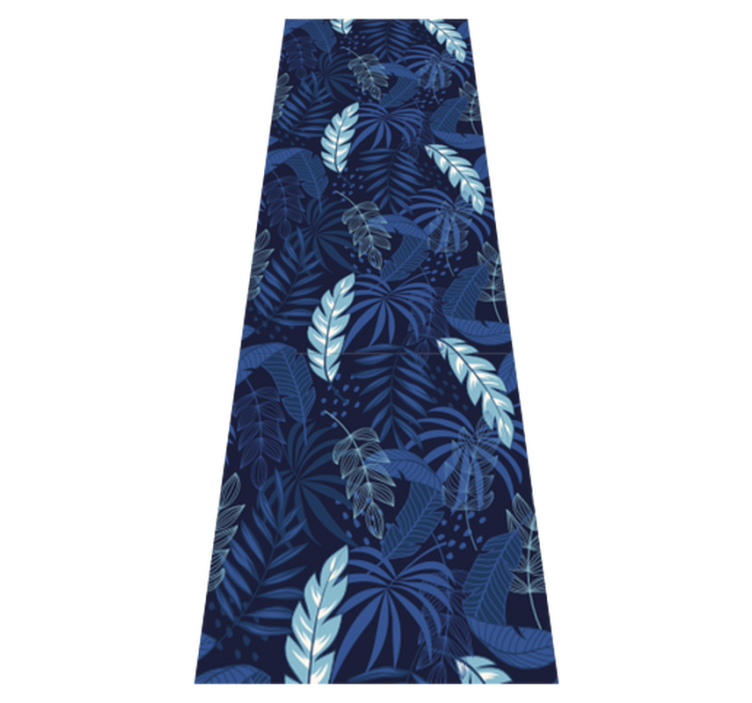Blue maranta and panther bedroom vinyl rug - TenStickers